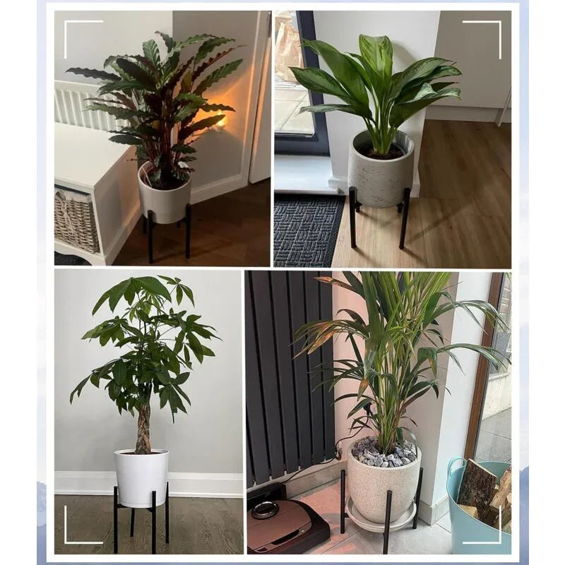 Plant Stand, Simple Style Metal Plant Shelf, Indoor And Outdoor Flower Pot Holder Adjustable Width For 20-30Cm Pots