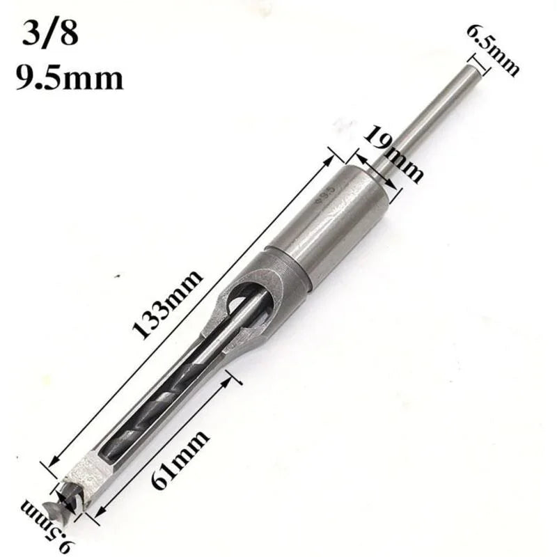 4 pcs Chisel Set Square Hole Drill Bits, Steel Hollow Chisel Woodworking Tools Set (1/4-1/2-5/16-3/8 Inch)