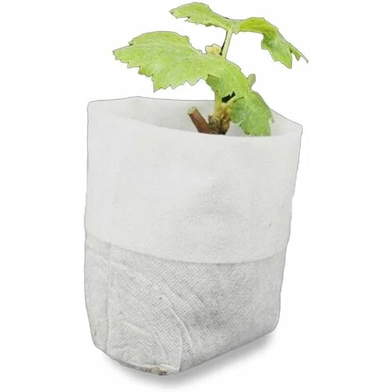 500 pcs Non-Woven Plant Bags, Biodegradable Non-Woven Fabric Plant Bags Seedling Grow Bags For Tomatoes, Flowers,