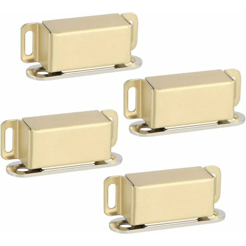 Magnetic Door Catches For Drawers Or Cabinets Door Closure, Stainless Steel Gold Finish, 4 pcs, Ecat001G-4P-Fr