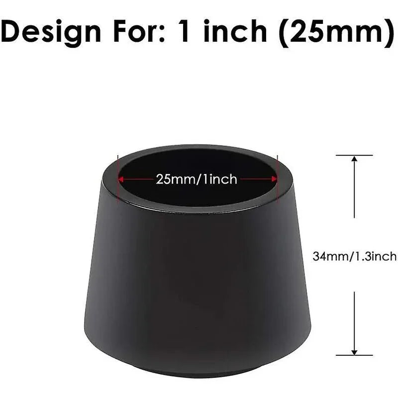 16 Pack Chair Leg Protectors, Chair Leg Caps Rubber Chair Leg Protection End Caps, Inner Diameter - 1 Inch / 25 Mm,