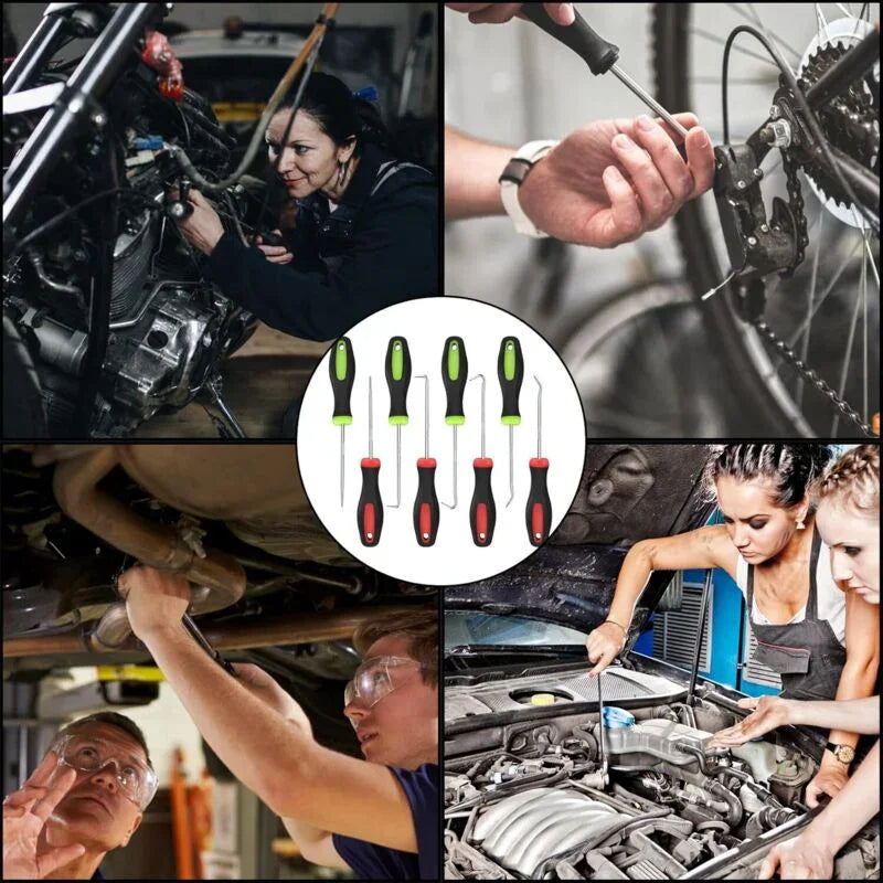 8 Pieces Precision Mechanics Pick And Screwdriver Set, Long Reach Hooks, Pick And Hook, Precision Picks And Hooks,