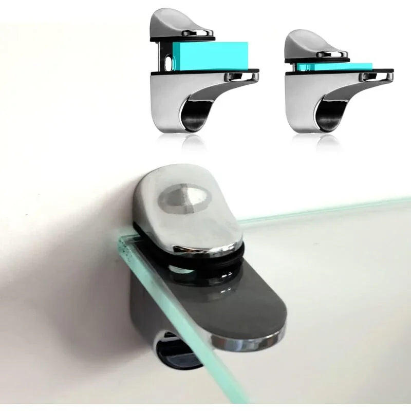 2-Piece Adjustable Glass Shelf Bracket, Support For 5-21Mm Thickness Wood/Glass Shelves