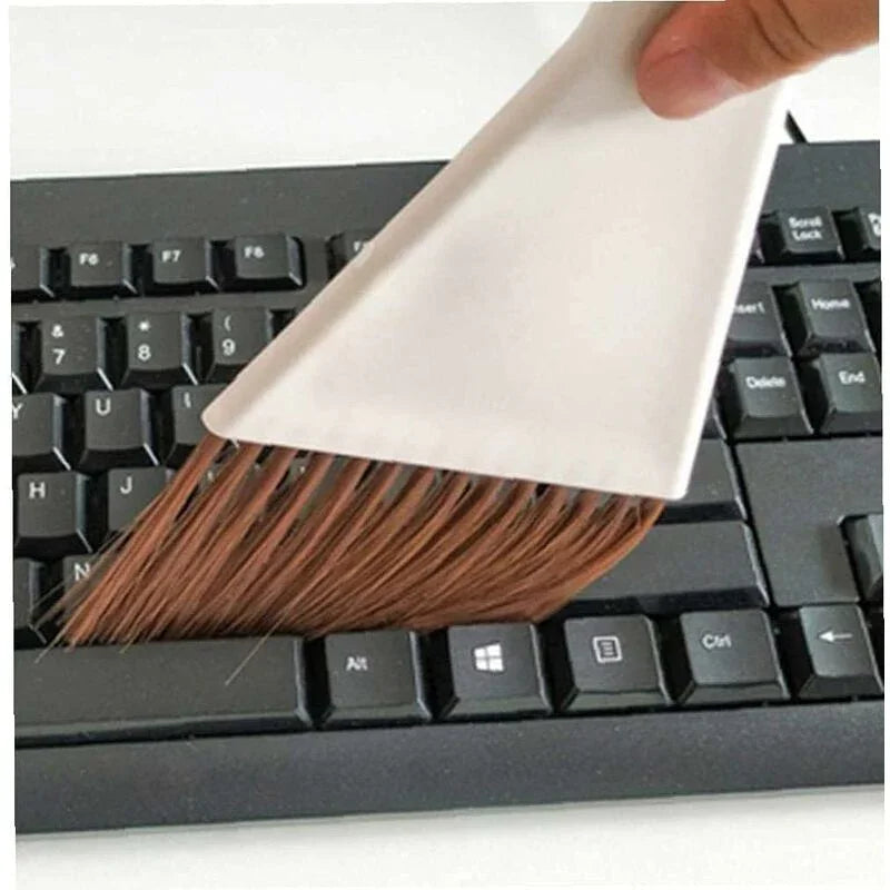 1Set Mini Dustpan Brush Sets, Cleaning Brush For Table, Desk, Countertop, Keyboard, Car, Camping (Beige)