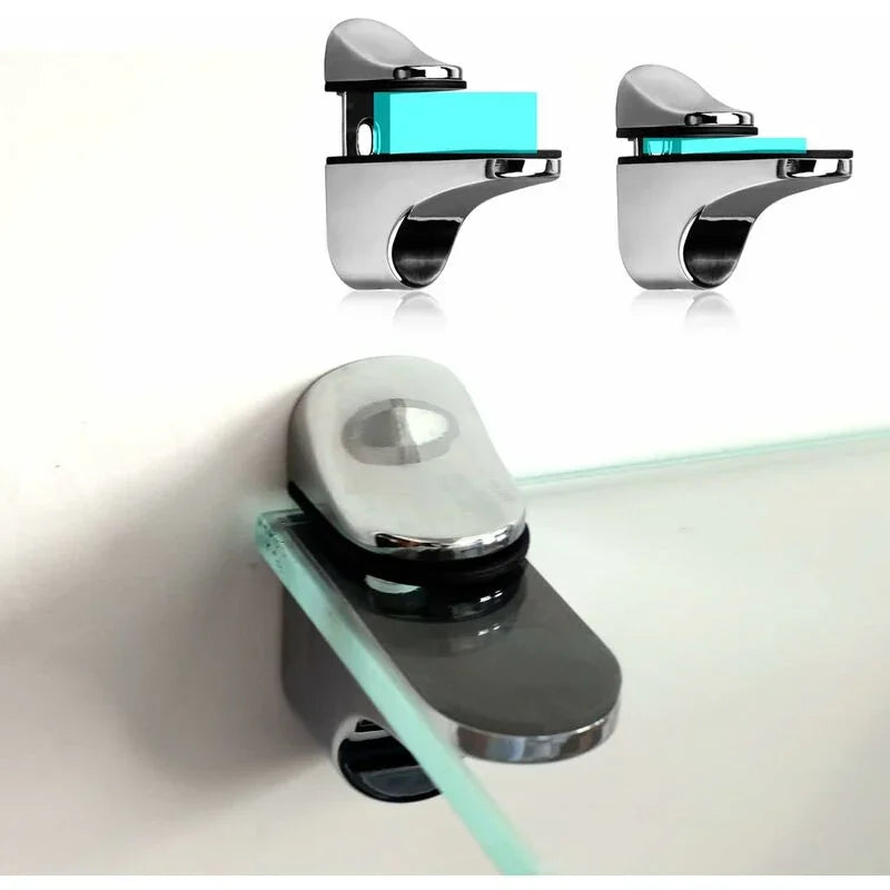 2-Piece Adjustable Glass Shelf Bracket, Support For 5-22Mm Thickness Wood/Glass Shelves