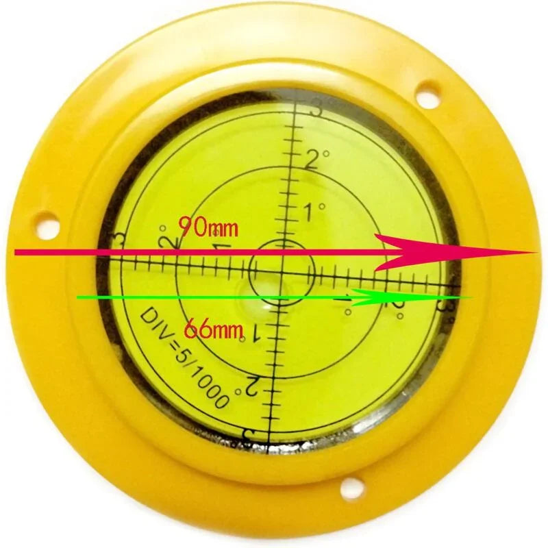 90Mm Precision ROund Spirit Level With Mounting Holes For Motorhome