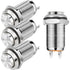 4 pcs 12Mm 3A 12V/24V/125V/250V Ac Self-Locking Waterproof Push Button Switch Nickel Plated Copper On Off Push Button