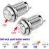 4 pcs 12Mm 3A 12V/24V/125V/250V Ac Self-Locking Waterproof Push Button Switch Nickel Plated Copper On Off Push Button