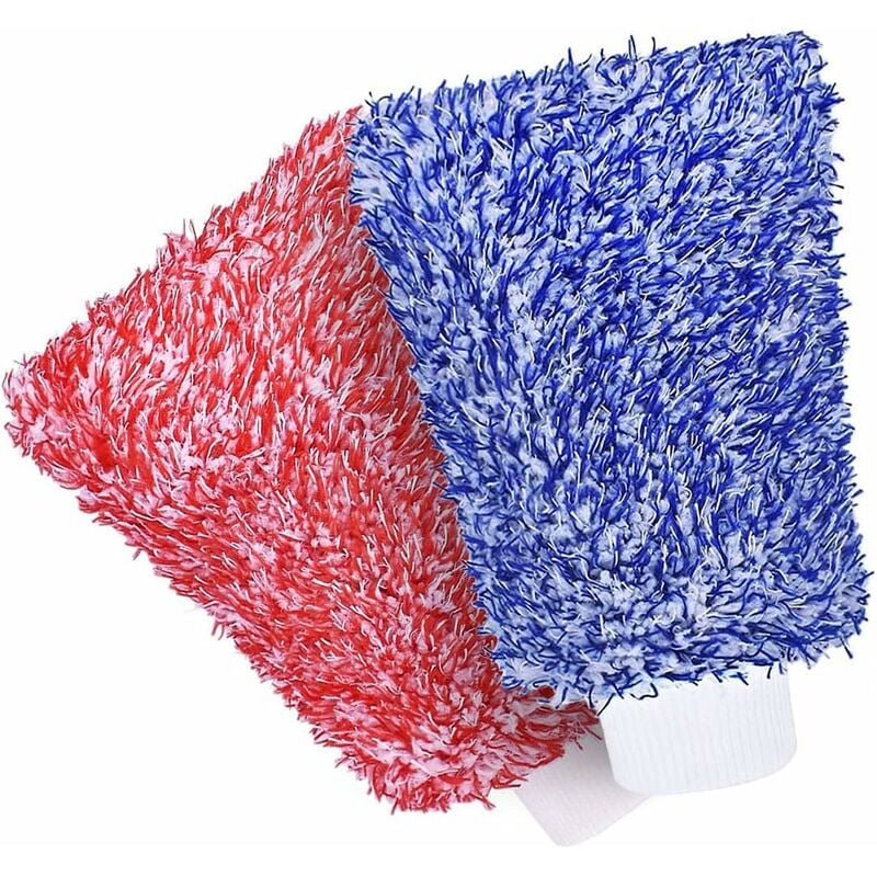 Car Wash Gloves 2 Pieces, Microfiber Wash Mitt, Chenille Super Absorbent Cleaning Gloves For Cleaning, Kitchen And Car