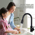 Black Kitchen Faucet, Stainless Steel Pull-Down Sprayer, 2 Spray Modes