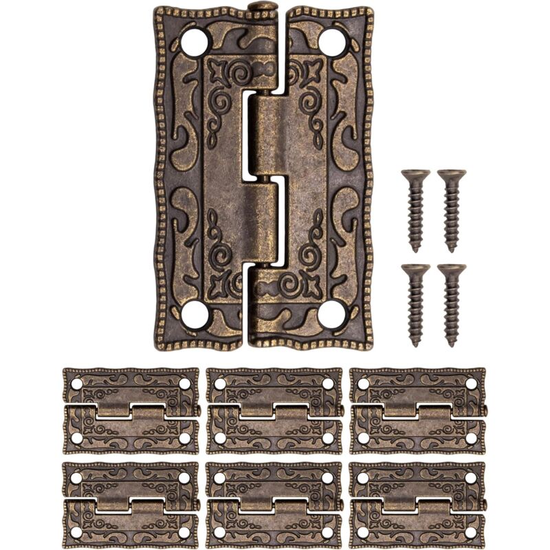 6 pcs Mini Metal Hinges Vintage Style 36 X 23Mm