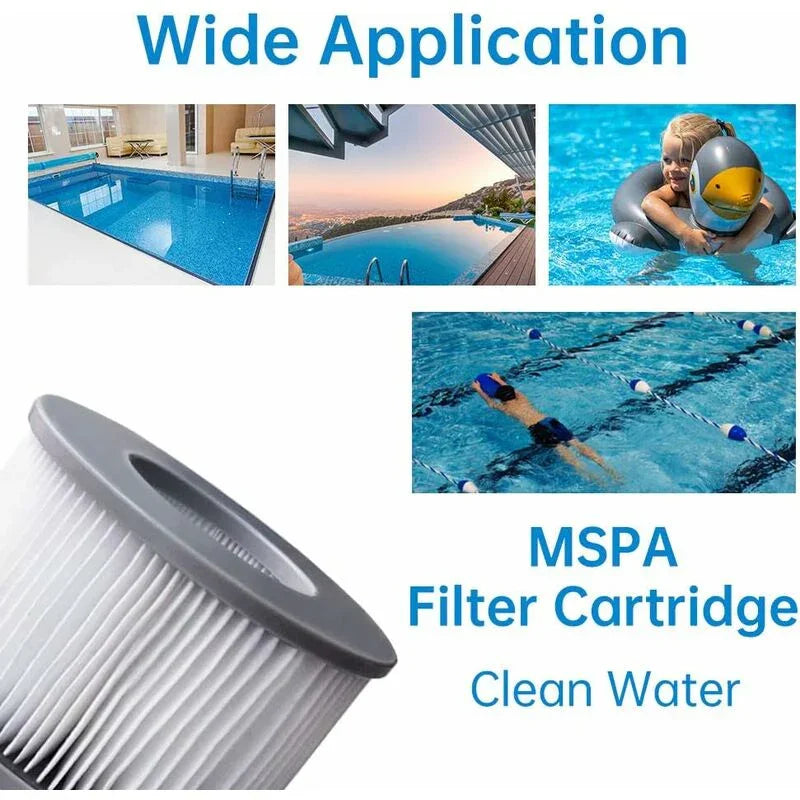 2 Pack Replacement Filters For Mspa Fd2089 - Cartridge Pump For Swimming Pools, Hot Tubs And Spas