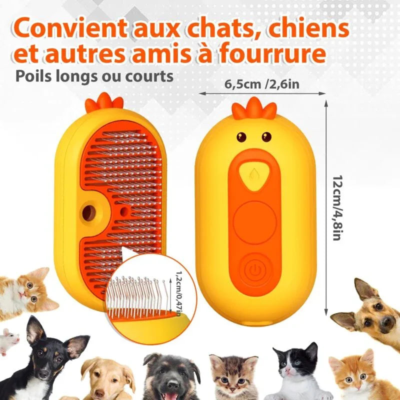 Cat Steam Brush With Release Button, Rechargeable Cat Steam Brush For Long And Short Hair Cats Dogs Rabbits,