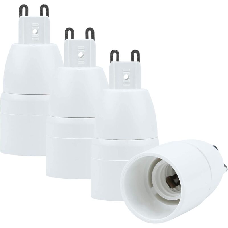 4X Lamp Socket Adapter G9 To E14 In White - 4 pcs Set Reformatting Converters For Lamp Sockets For Incandescent, LED,