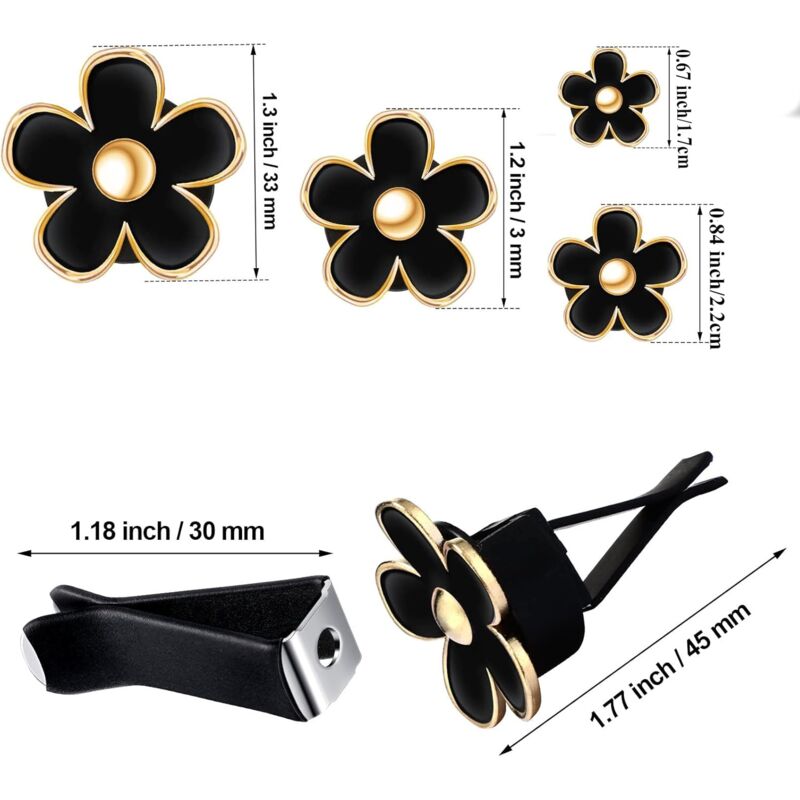 DAisy Flower Vent Clips,4 pcs Air Conditioning Outlet Clip Diffuser Vent Clip Car Air Freshener Flower Clip For Car Vent