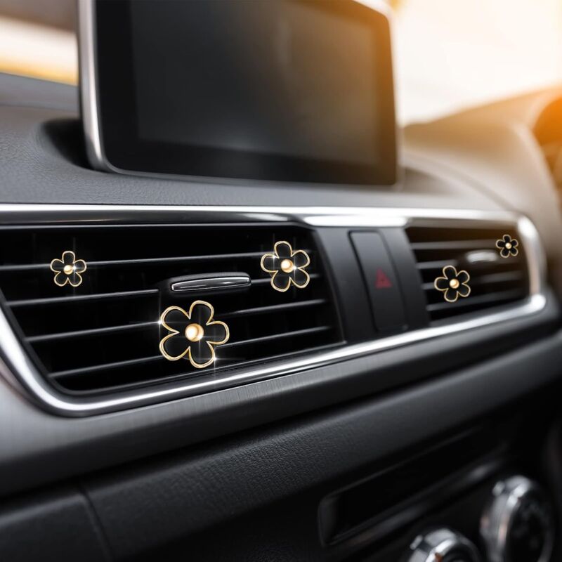 DAisy Flower Vent Clips,4 pcs Air Conditioning Outlet Clip Diffuser Vent Clip Car Air Freshener Flower Clip For Car Vent