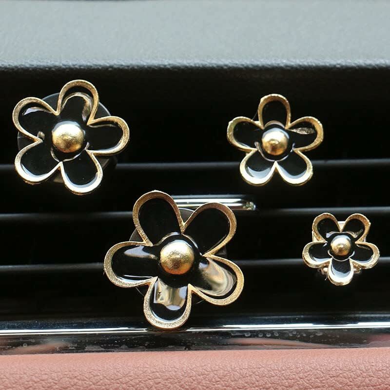 DAisy Flower Vent Clips,4 pcs Air Conditioning Outlet Clip Diffuser Vent Clip Car Air Freshener Flower Clip For Car Vent