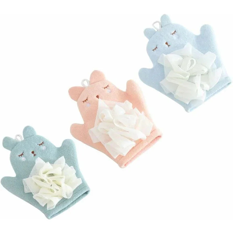 Children'S Bath Sponge Glove Cartoon Baby Kids Bath Shower Gloves Bath Sponge Bath Puppet Washcloth Towel With Animal