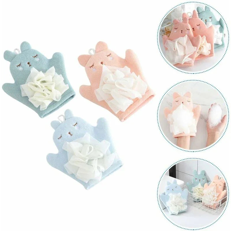Children'S Bath Sponge Glove Cartoon Baby Kids Bath Shower Gloves Bath Sponge Bath Puppet Washcloth Towel With Animal