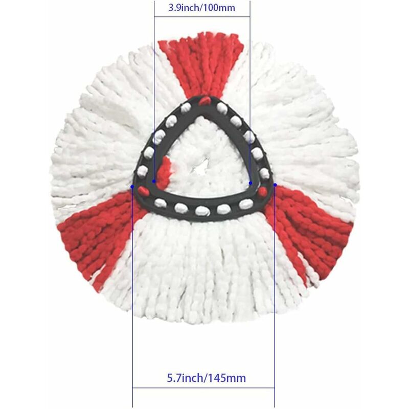 2 Pack Mop Heads Compatible With Vileda 2 In 1 Turbo Mop Replacement Head, Microfiber, Red, White.