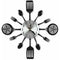 16" Large Kitchen Wall Clocks With Spoons And Forks, Great Home Decor And Nice Gifts, Black