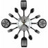 16" Large Kitchen Wall Clocks With Spoons And Forks, Great Home Decor And Nice Gifts, Black