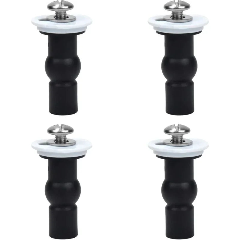 Toilet Seat Fittings, 4 Pack Toilet Seat Hinges Screws Toilet Seat Fixings Expanding Rubber Top Nuts Screws