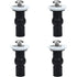 Toilet Seat Fittings, 4 Pack Toilet Seat Hinges Screws Toilet Seat Fixings Expanding Rubber Top Nuts Screws