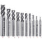 10 pcs 4 Flute End Mill Bit Set - 2-12Mm Hss Straight Shank Drill Bit Set Cnc Drill Bits Tool Set For Wood Aluminum