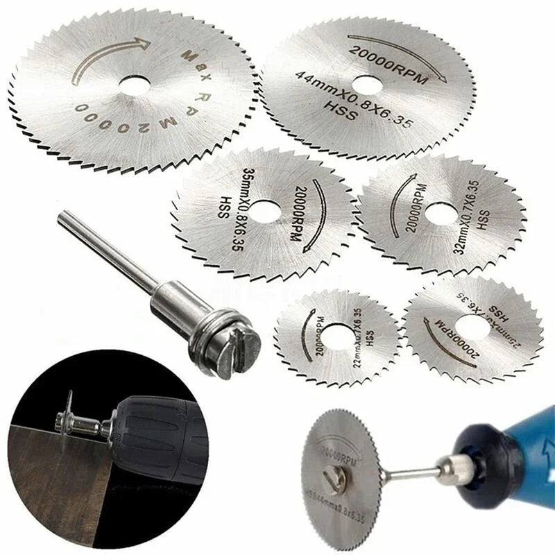 6 pcs Hss Saw Blades Set With 1Pc 1/8