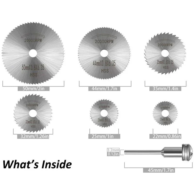 6 pcs Hss Saw Blades Set With 1Pc 1/8