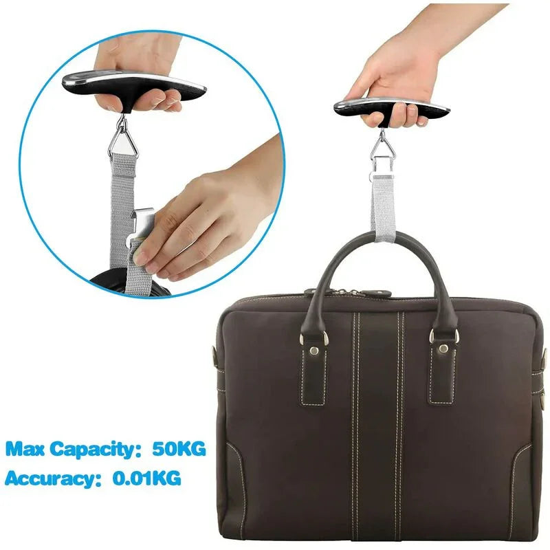 Travel Luggage Scale, Portable Digital Luggage Scale Max 50Kg/110Lb (Lb,G,Oz,Kg) Scale With Hook For