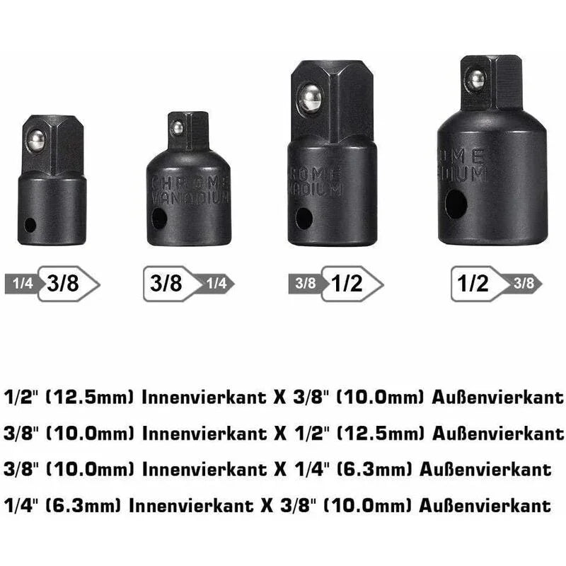 Socket Adapter 1/2 3/8 1/4 Hexagon Drill Bits Adapter Set Nut Wrench Reducer Socket Adaptor Converter Ratchet Wrench
