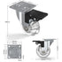 4 pcs Set Furniture Casters With Brakes, 360° Swivel Casters, Up To 600Kg, No Marks On The Floor, Screws Included