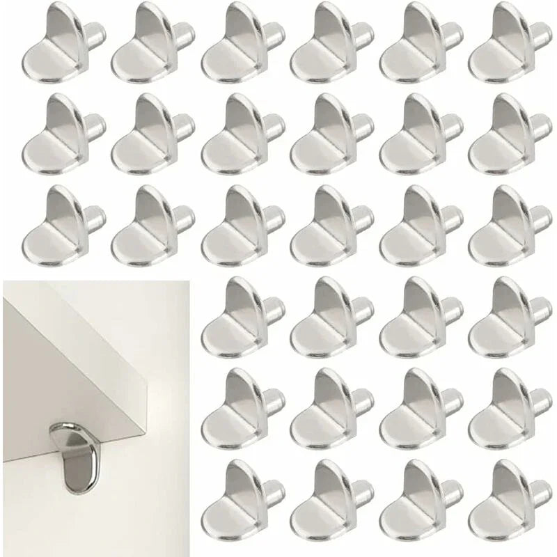 30 Pieces Shelf Support Pegs, 5Mm Shelf Pegs L-Shaped Bracket For Wood And Glass Cabinet Storage Furniture Cupboard