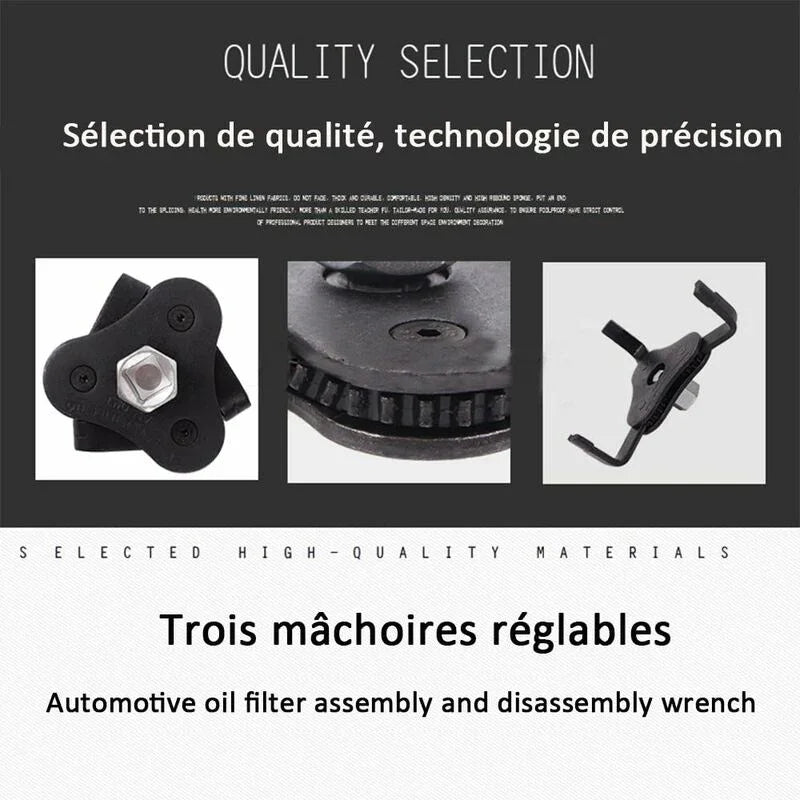 Oil Filter Wrench 3 Claws Adjustable Two Way 53-108Mm Universal