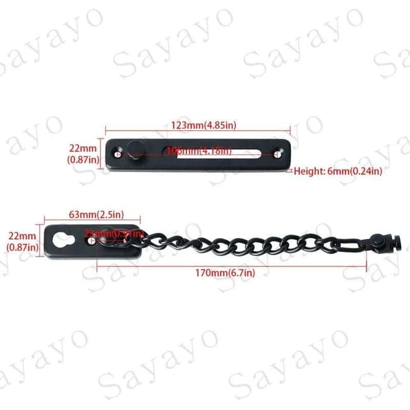 Security Door Chain Narrow Door Limiter Spring Loaded Anti-Theft Door Lock With Screws For Home Internal Door,