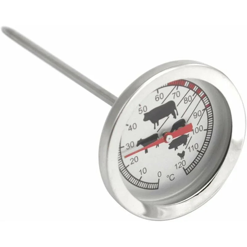 Stainless Steel ROasting Thermometer - Analog Meat Thermometer Up To 120°C - Bbq Thermometer - Meat Needle