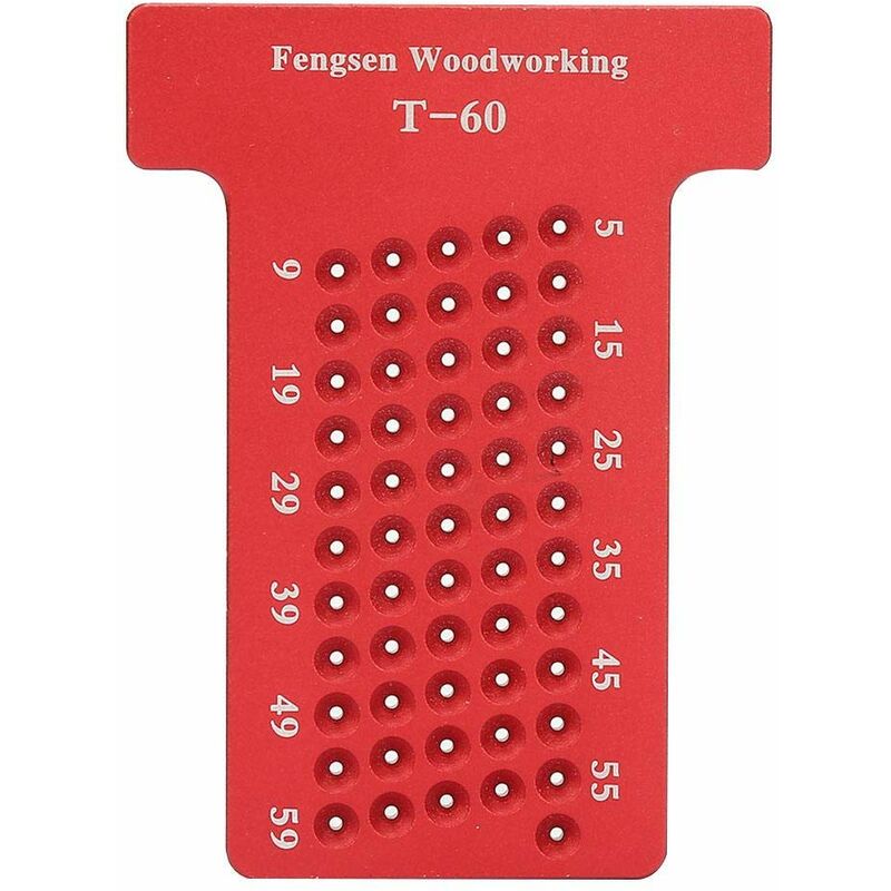Scribing Ruler, T-Type Aluminum Alloy Woodworking Hole Gauge Carpenter Marking Tool, Wear-Resistant, For Woodworker And