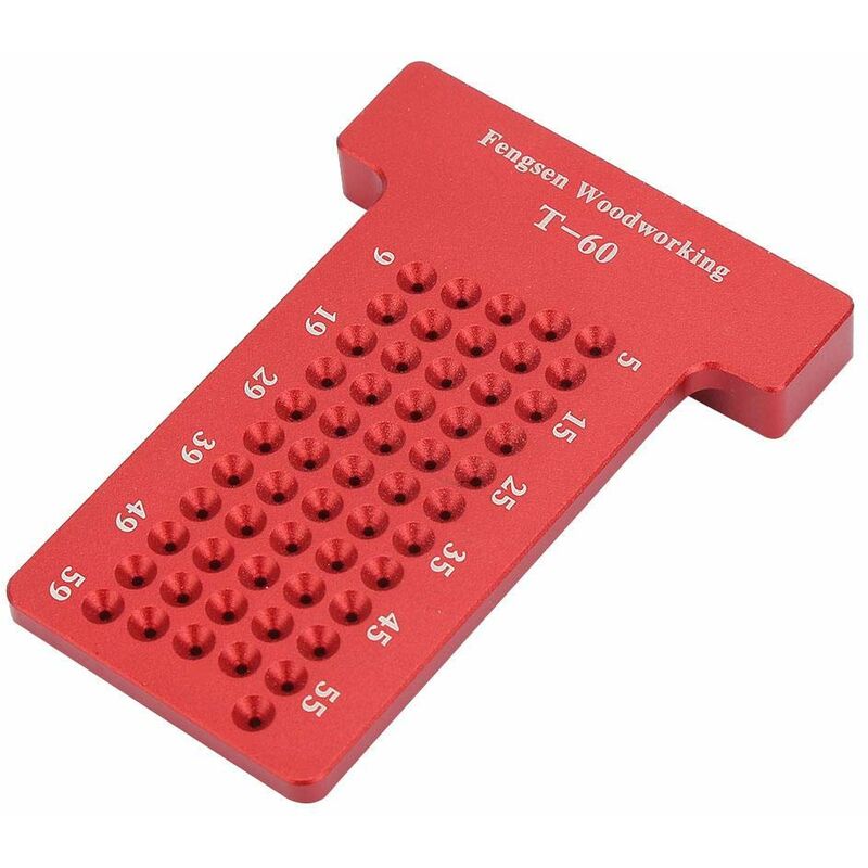 Scribing Ruler, T-Type Aluminum Alloy Woodworking Hole Gauge Carpenter Marking Tool, Wear-Resistant, For Woodworker And