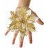 12 pcs Glitter Christmas Flowers (15Cm) With 12 pcs Artificial Poinsettia For Christmas Tree（Gold）
