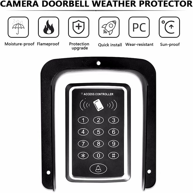 Waterproof Metal Cover For Video Camera, Doorbell, Door Lock, Access Door Knob, Protects Device From Sun And Raindrops,
