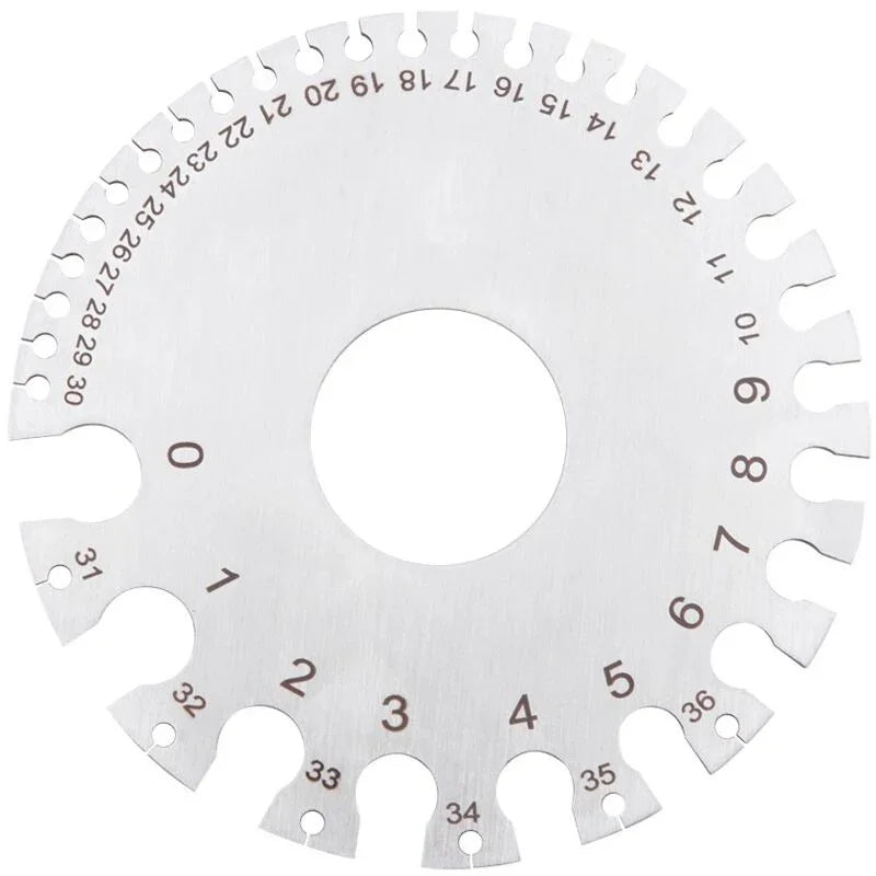 Stainless Steel 2-Sided ROund Wire Thickness Gauge For Measuring Non-Ferrous Wire And Metal, Tester Ruler Gauge