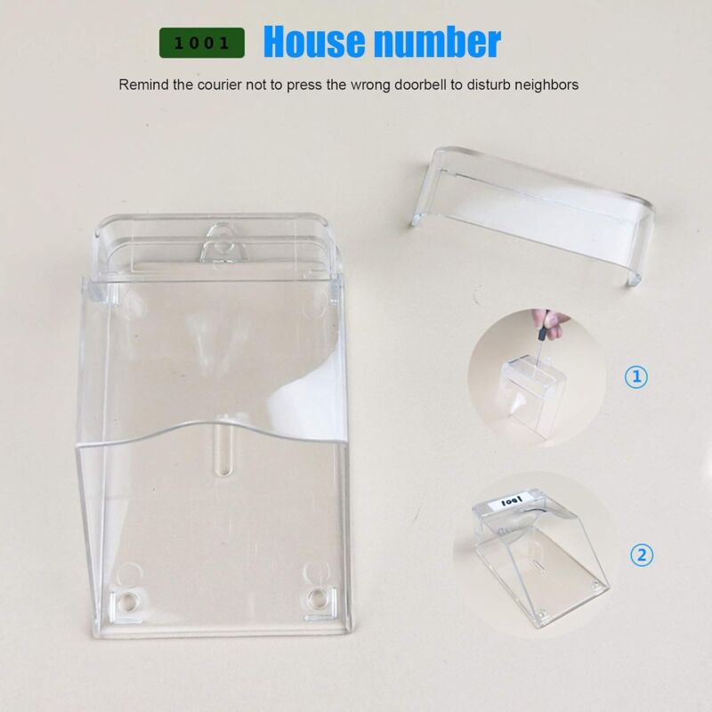 Transparent Protective Cover For Outdoor Doorbell, Waterproof, Wireless, Wall Mount - 11 X 6 X 5 Cm
