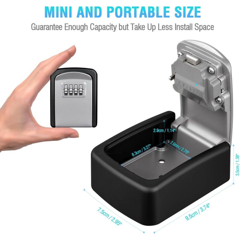 Key Safe Box, Wall Mounted Key Safe [Waterproof And Rustproof] [Indoor And Outdoor Use] For Home School Office Factory