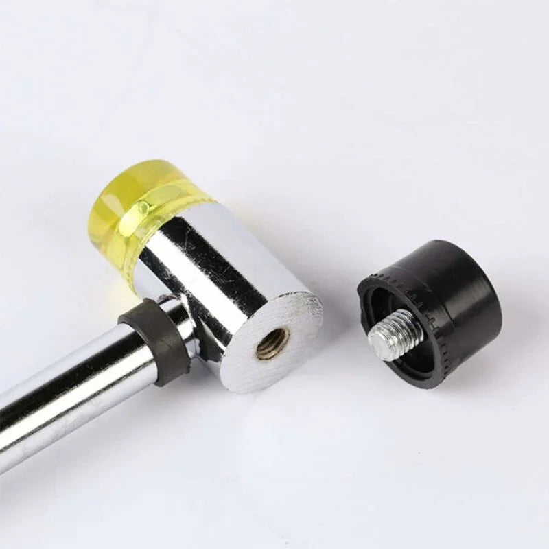 Rubber Hammer Double Head Mounting Hammer Double Sided Mallet Diameter 35 Mm Aluminium Hammer Tools Repair Kit (Black)