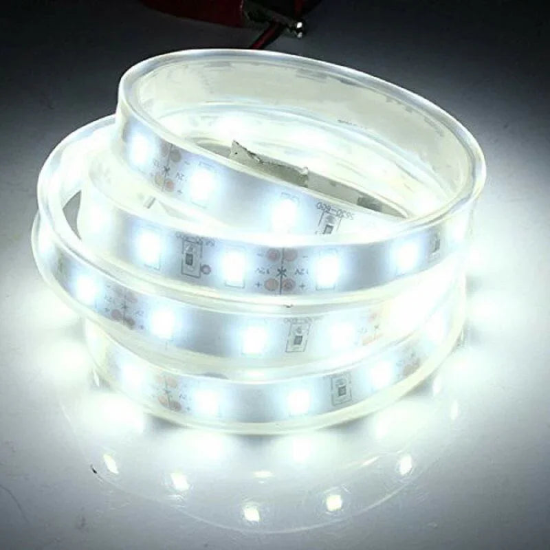 5M 5630 Smd LED Silicone Strip Light Cool White Waterproof 12V