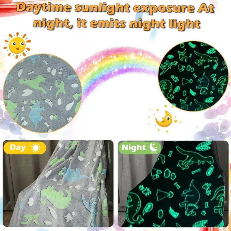 Kids Cozy Blanket, Glow In The DArk Soft Cozy Blanket, Sofa Bed Soft Blanket For Girls And Boys. (130X150 Cm)