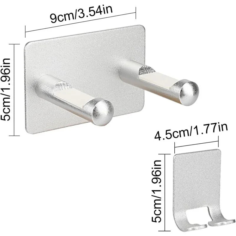 Universal Hair Dryer Holder Stainless Steel No Drilling Wall Mount Hair Dryer Holder Stick-On Holder Universal Holder