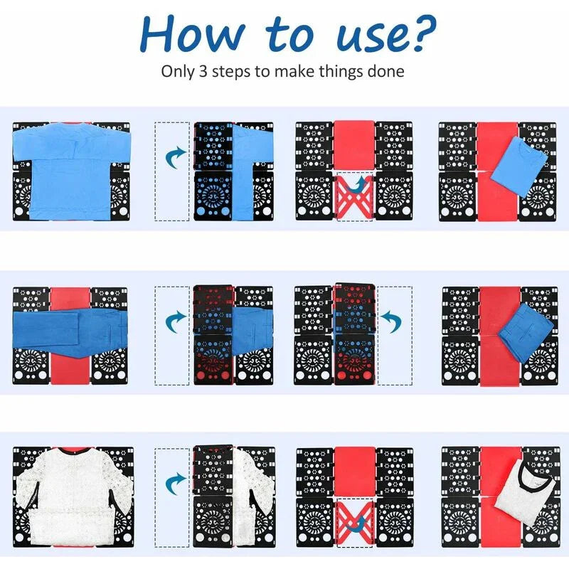 Shirt Folding Board - Clothes Folder Laundry Folder Child Adult Clothing Shirt T Shirt Tee Shirts 58 X 68 Cm (Black &